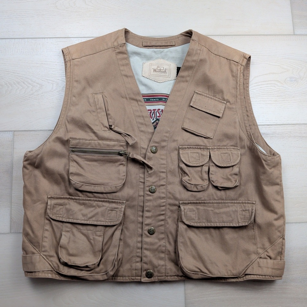 Woolrich Mens 771 Oak Cotton Canvas Utility Fishing Vest Large Sportsman Guide